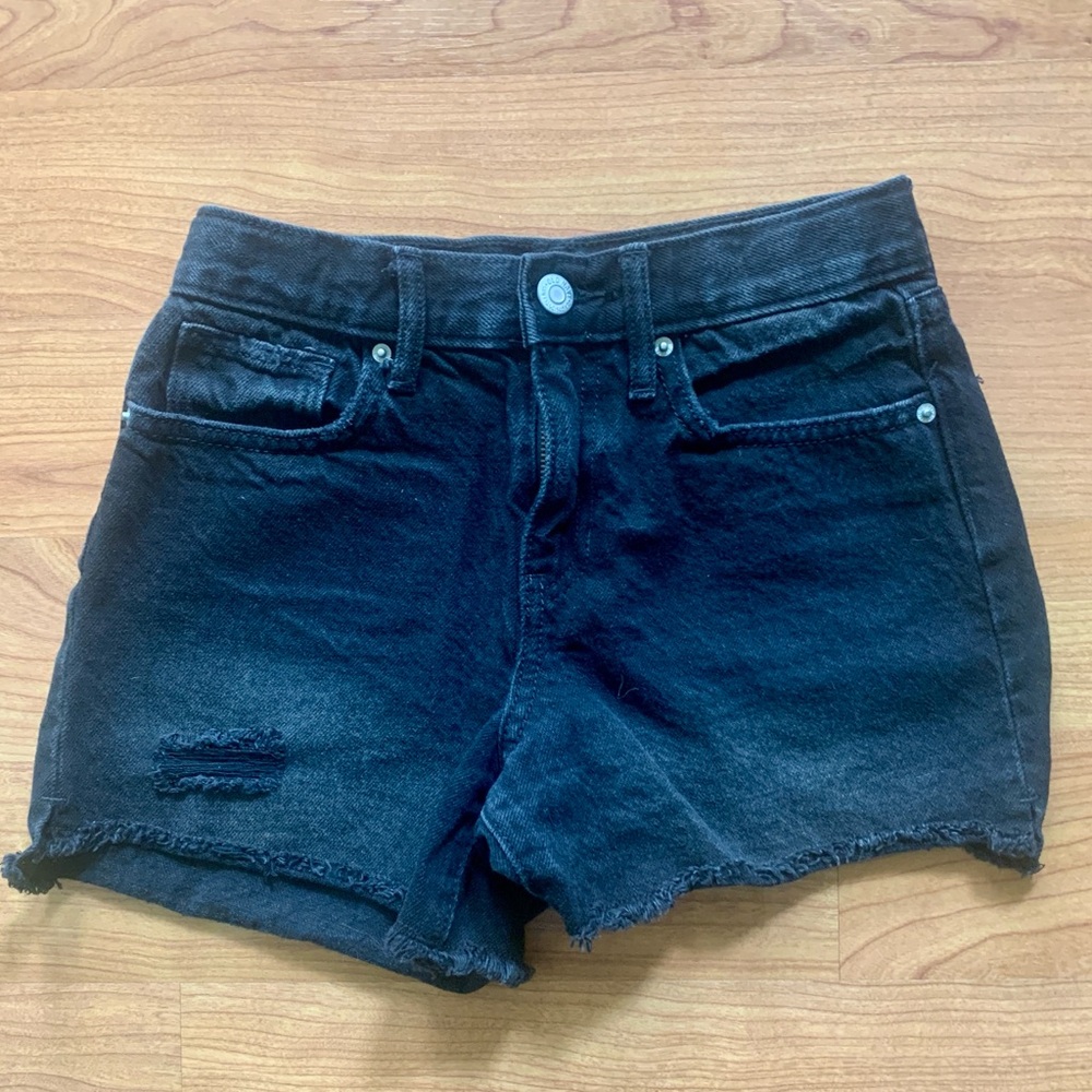 Girls Black Denim Shorts
